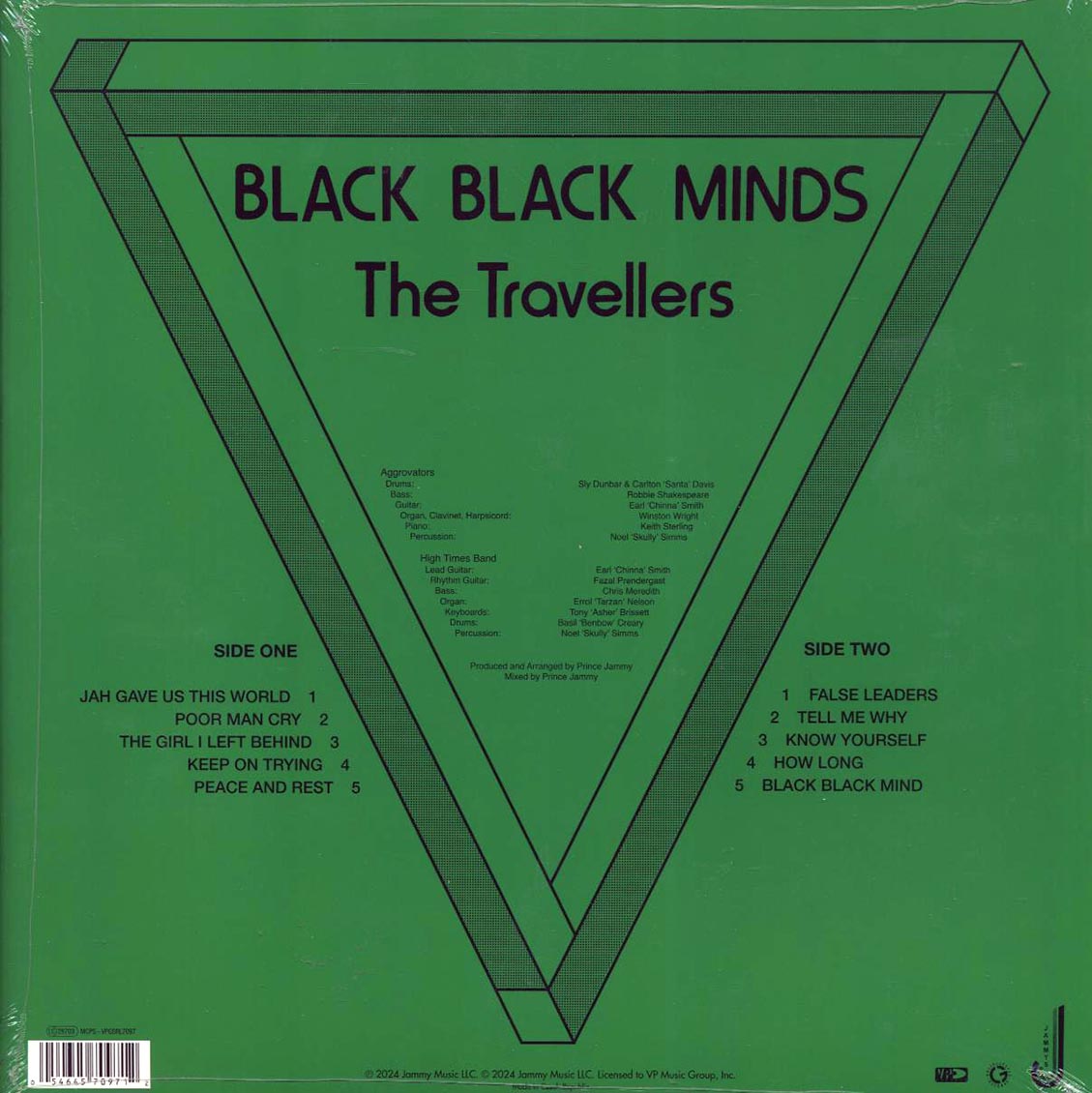 The Travellers - Black Black Minds vinyl LP back cover