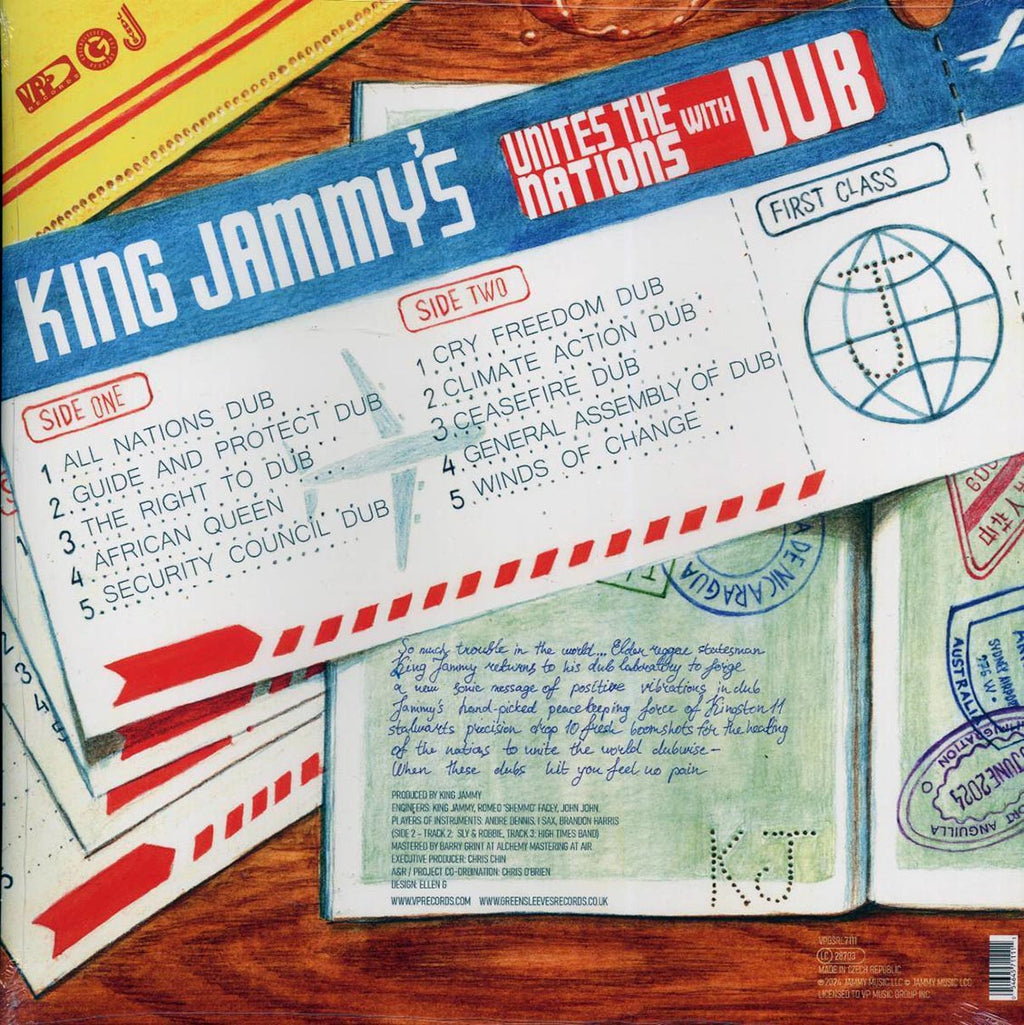 King Jammy - King Jammy's Unites The Nations With Dub vinyl LP back cover