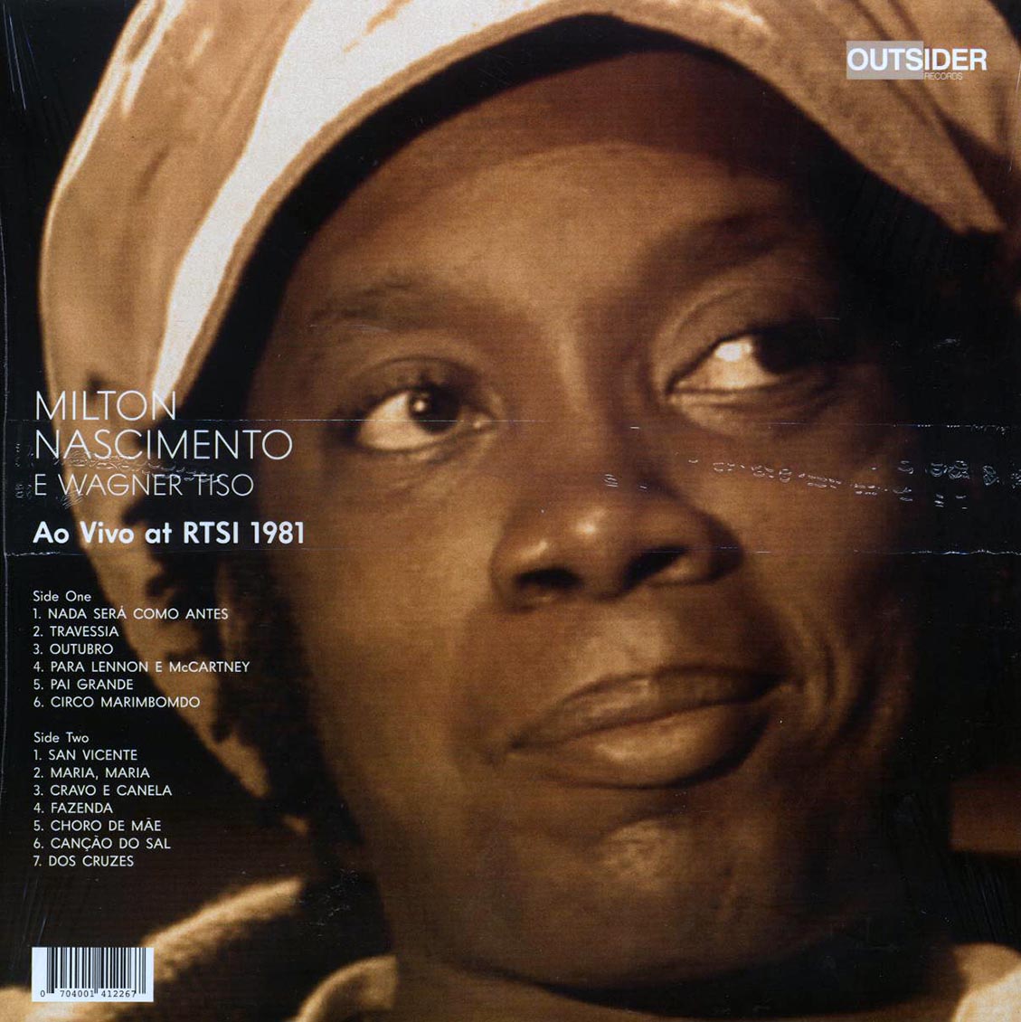 Milton Nascimento - E Wagner Tiso: Ap Vivo At RTSI 1981 vinyl LP back cover