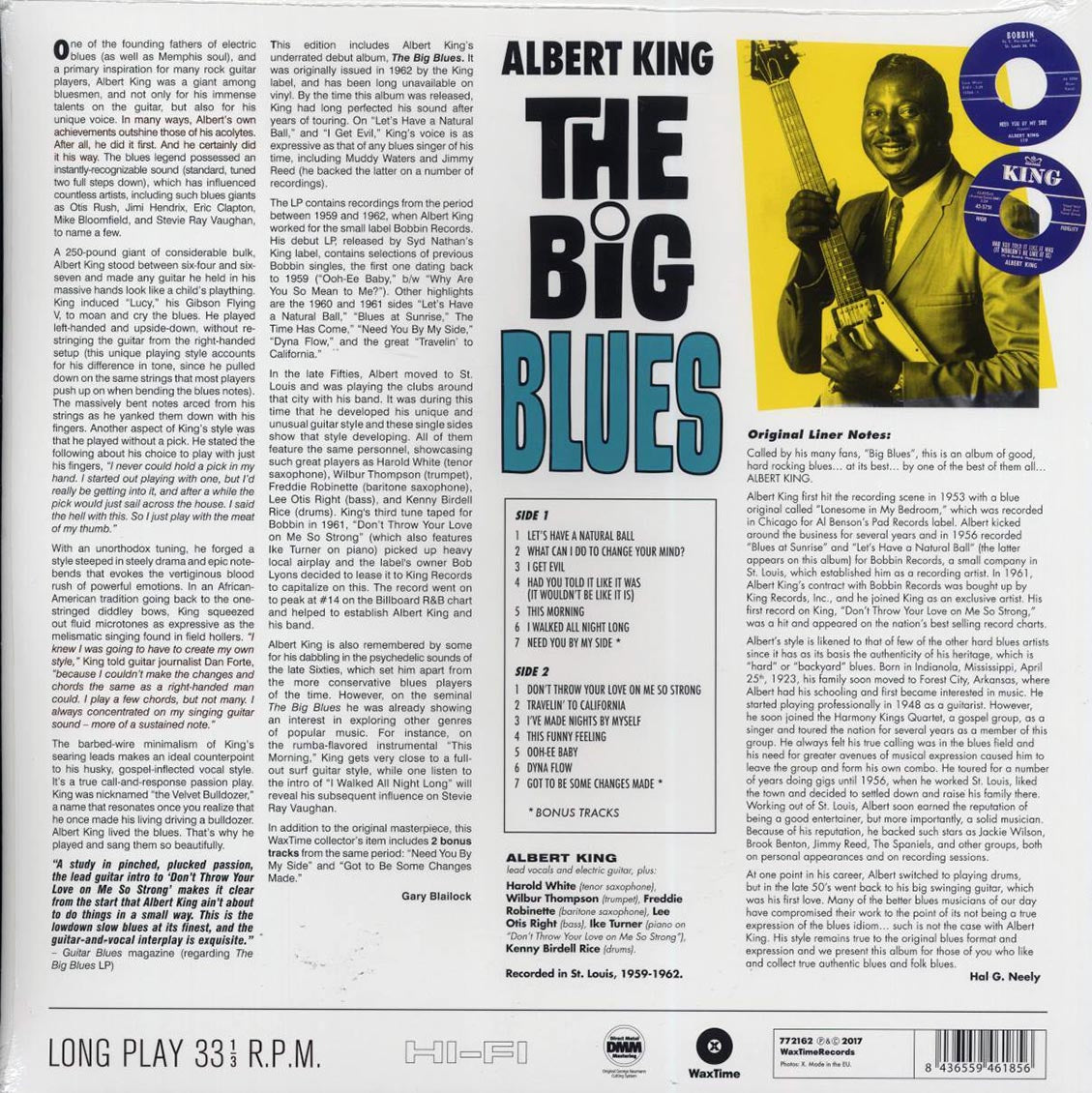Albert King - The Big Blues (+2 bonus tracks) (ltd. ed.) (180g) vinyl LP back cover