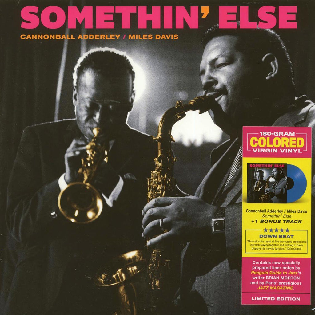 Cannonball Adderley, Miles Davis - Somethin' Else (+bonus track) (ltd. ed.) (180g) (blue vinyl) vinyl LP front cover