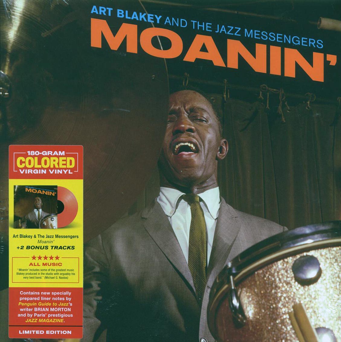 Art Blakey & The Jazz Messengers - Moanin' (+2 bonus tracks) (ltd. ed.) (180g) (red vinyl) vinyl LP front cover