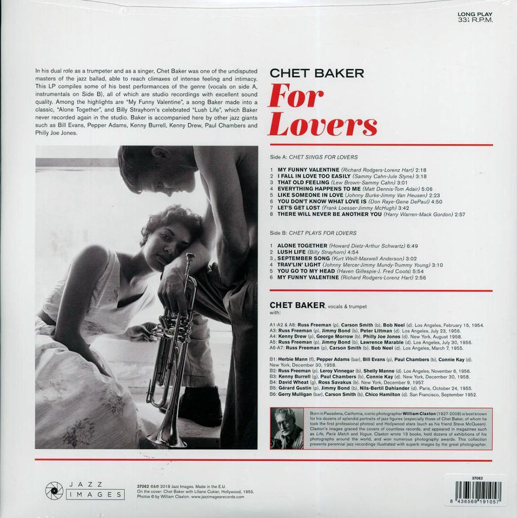 Chet Baker - For Lovers (ltd. ed.) (180g) vinyl LP back cover
