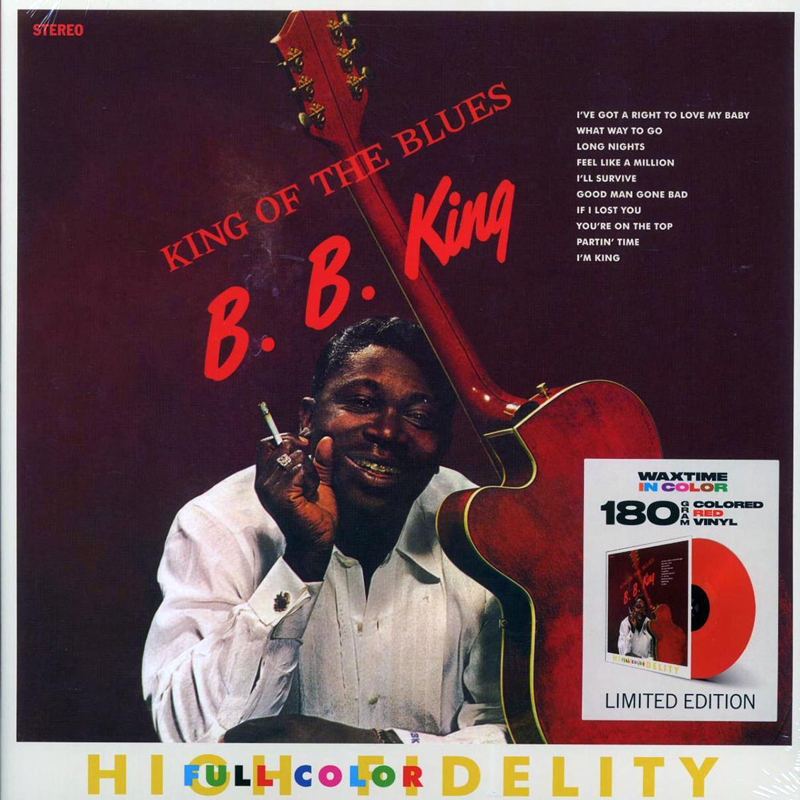 BB King - King Of The Blues (+2 bonus tracks) (ltd. ed.) (180g) (red vinyl) vinyl LP front cover