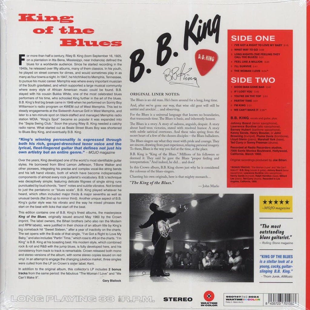 BB King - King Of The Blues (+2 bonus tracks) (ltd. ed.) (180g) (red vinyl) vinyl LP back cover