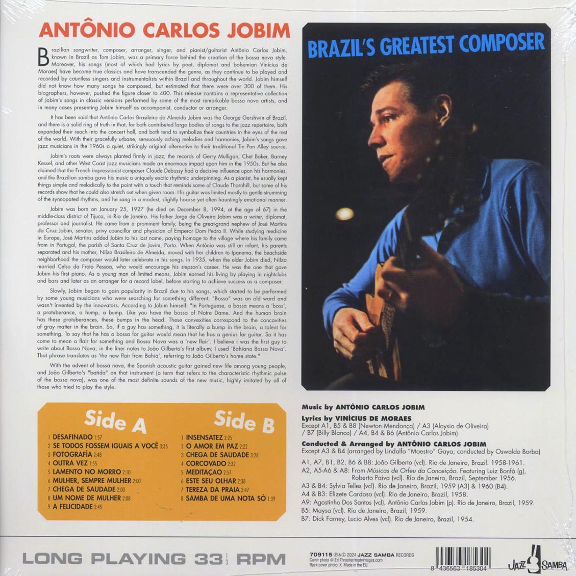 Antonio Carlos Jobim - Brazil’s Greatest Composer (+bonus tracks) (ltd. ed.) (180g) vinyl LP back cover