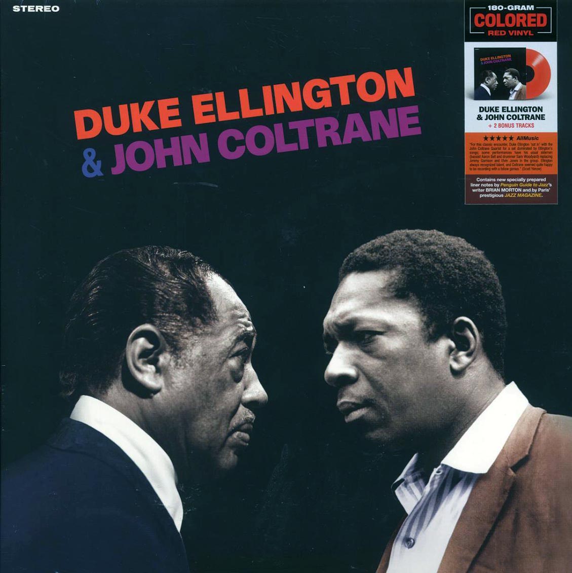 Duke Ellington, John Coltrane - Duke Ellington & John Coltrane (+2 bonus tracks) (ltd. ed.) (180g) (red vinyl) vinyl LP front cover
