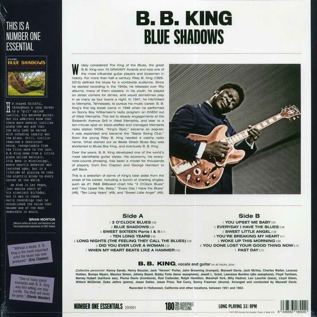 BB King - Blue Shadows: Outstanding Recordings 1951-1962 (ltd. ed.) (180g) vinyl LP back cover