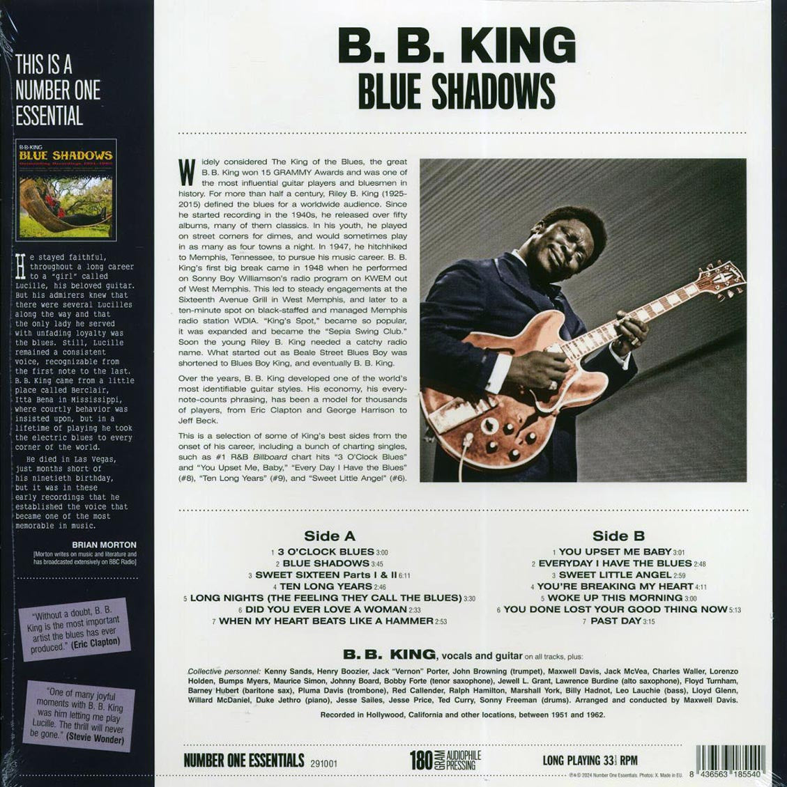 BB King - Blue Shadows: Outstanding Recordings 1951-1962 (ltd. ed.) (180g) vinyl LP back cover