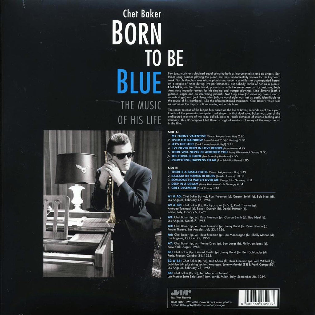 Chet Baker - Born To Be Blue: The Music Of His Life (ltd. ed.) (180g) (remastered) vinyl LP back cover
