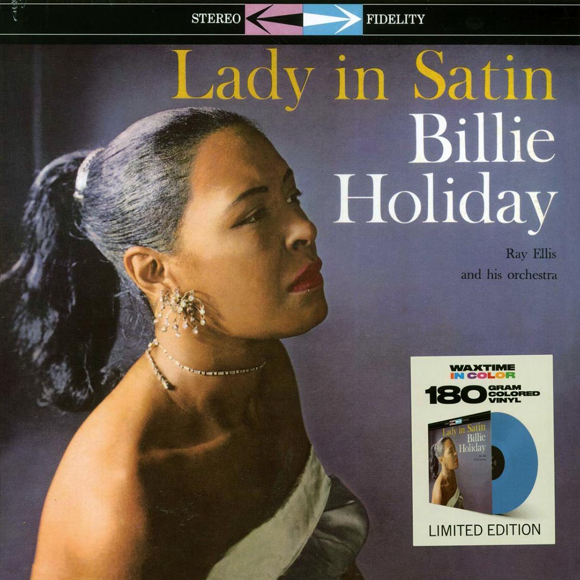 Billie Holiday - Lady In Satin (ltd. ed.) (180g) (blue vinyl) vinyl LP front cover