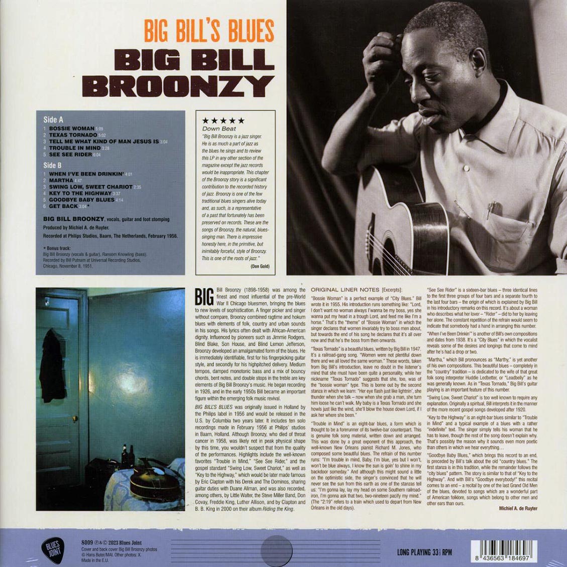 Big Bill Broonzy - Big Bill's Blues (+bonus track) (ltd. ed.) (180g) vinyl LP back cover