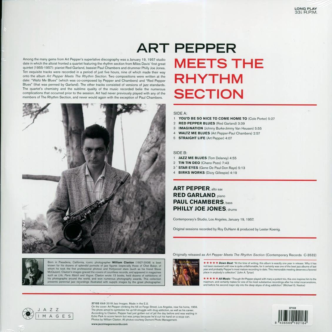 Art Pepper - Meets The Rhythm Section (ltd. ed.) (180g) vinyl LP back cover