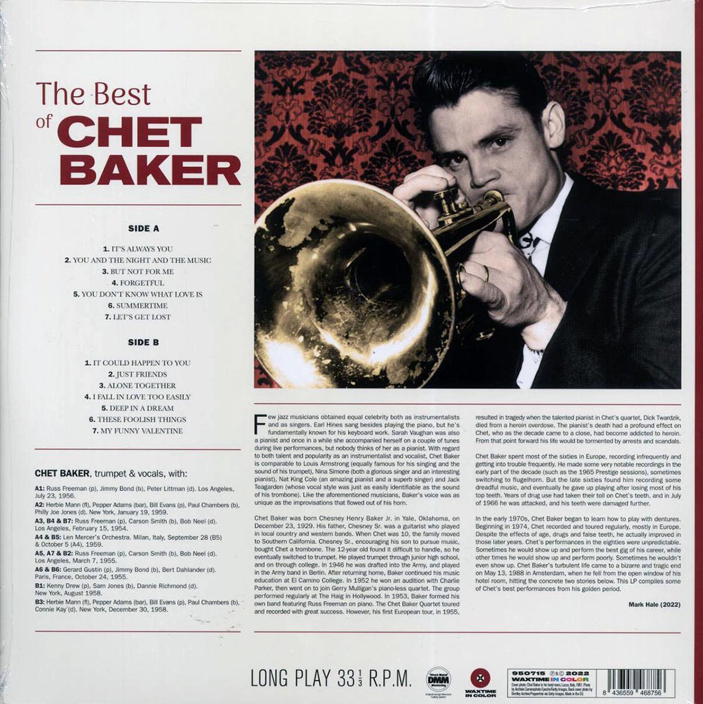 Chet Baker - The Best Of Chet Baker (ltd. ed.) (180g) (purple vinyl) vinyl LP back cover