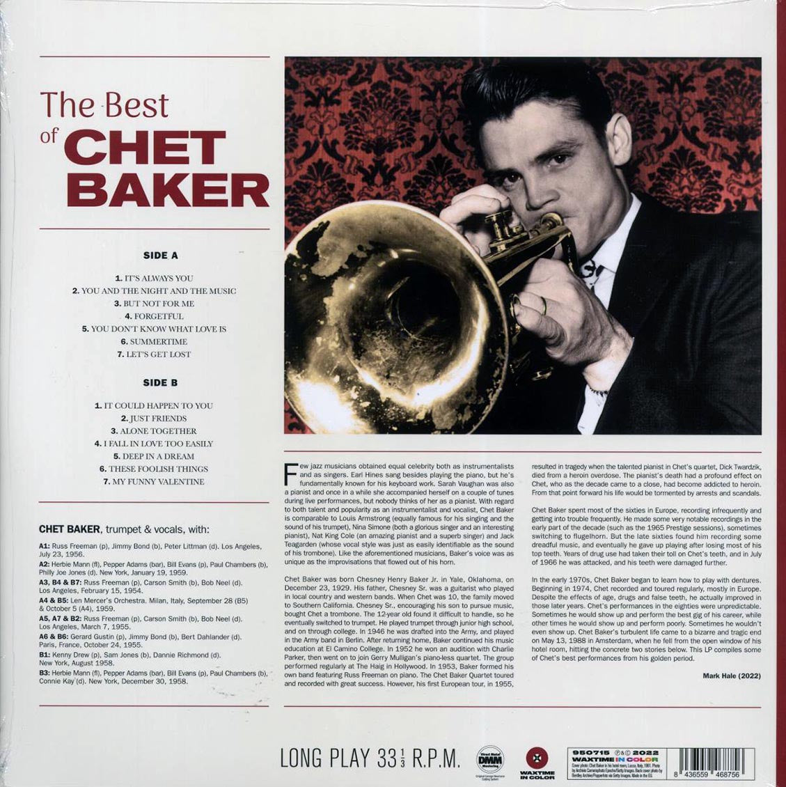 Chet Baker - The Best Of Chet Baker (ltd. ed.) (180g) (purple vinyl) vinyl LP back cover