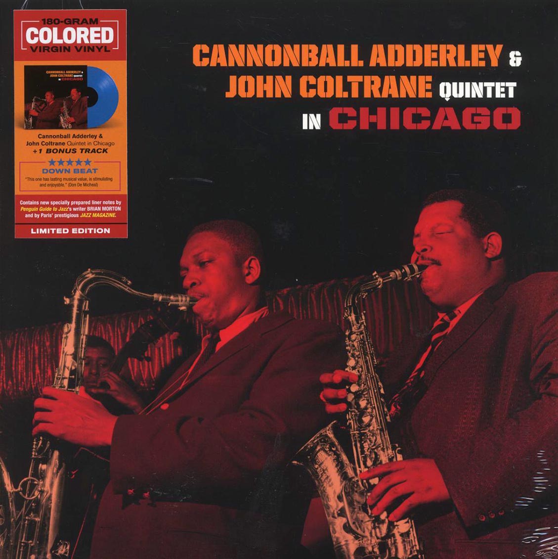 Cannonball Adderley, John Coltrane - Quintet In Chicago (+bonus track) (ltd. ed.) (180g) (blue vinyl) vinyl LP front cover
