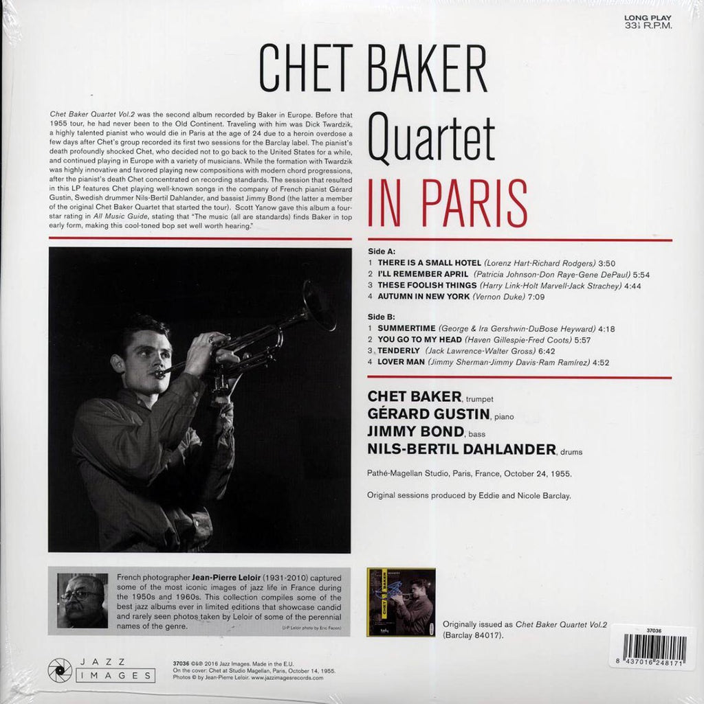 Chet Baker Quartet - In Paris (ltd. ed.) (180g) vinyl LP back cover