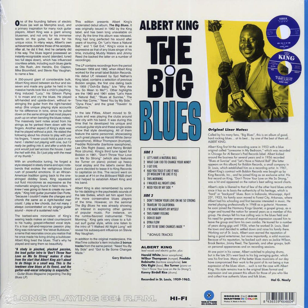Albert King - The Big Blues (+2 bonus tracks) (ltd. ed.) (180g) (blue vinyl) vinyl LP back cover