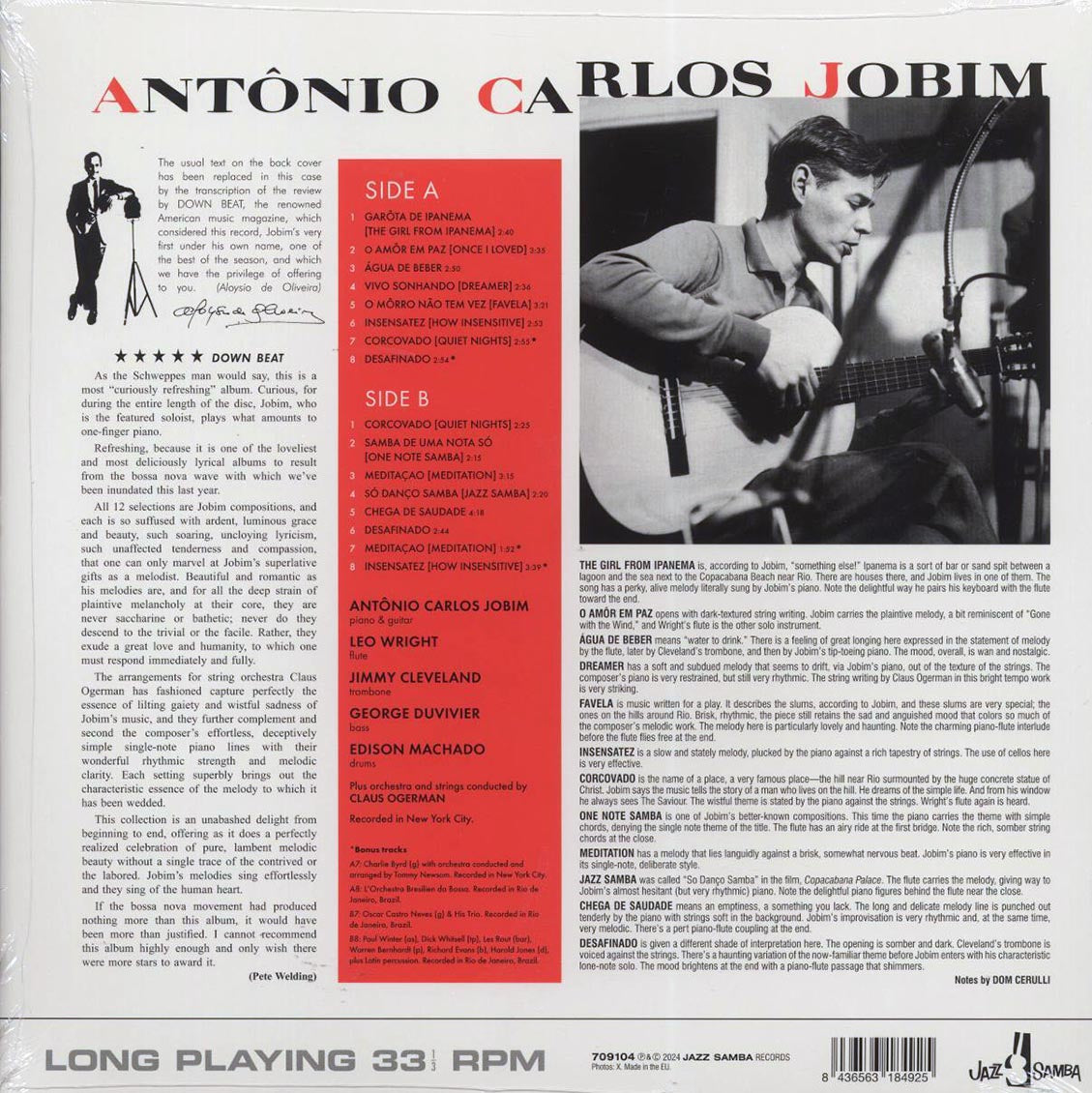 Antonio Carlos Jobim - The Girl From Ipanema (+4 bonus tracks) (ltd. ed.) (180g) vinyl LP back cover