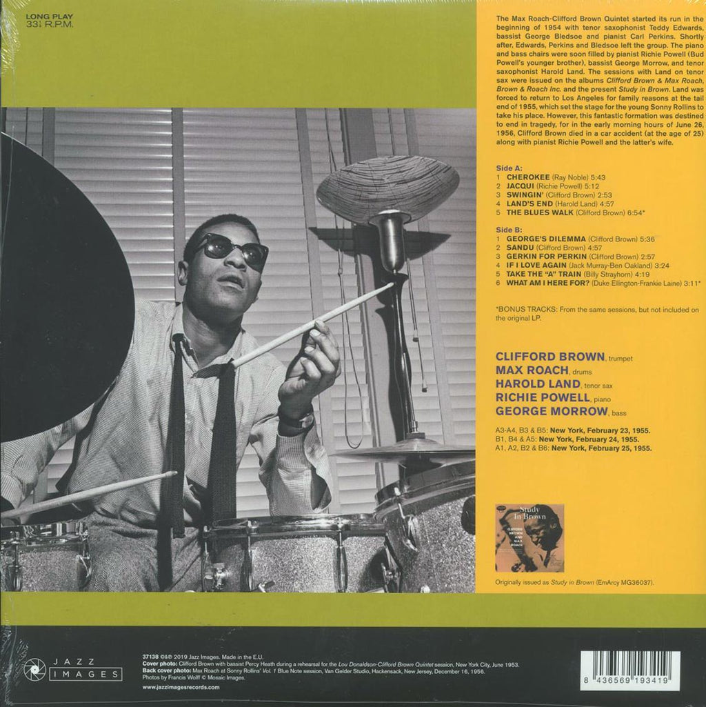 Clifford Brown, Max Roach - Study in Brown (+2 bonus tracks) (ltd. ed.) (180g) vinyl LP back cover
