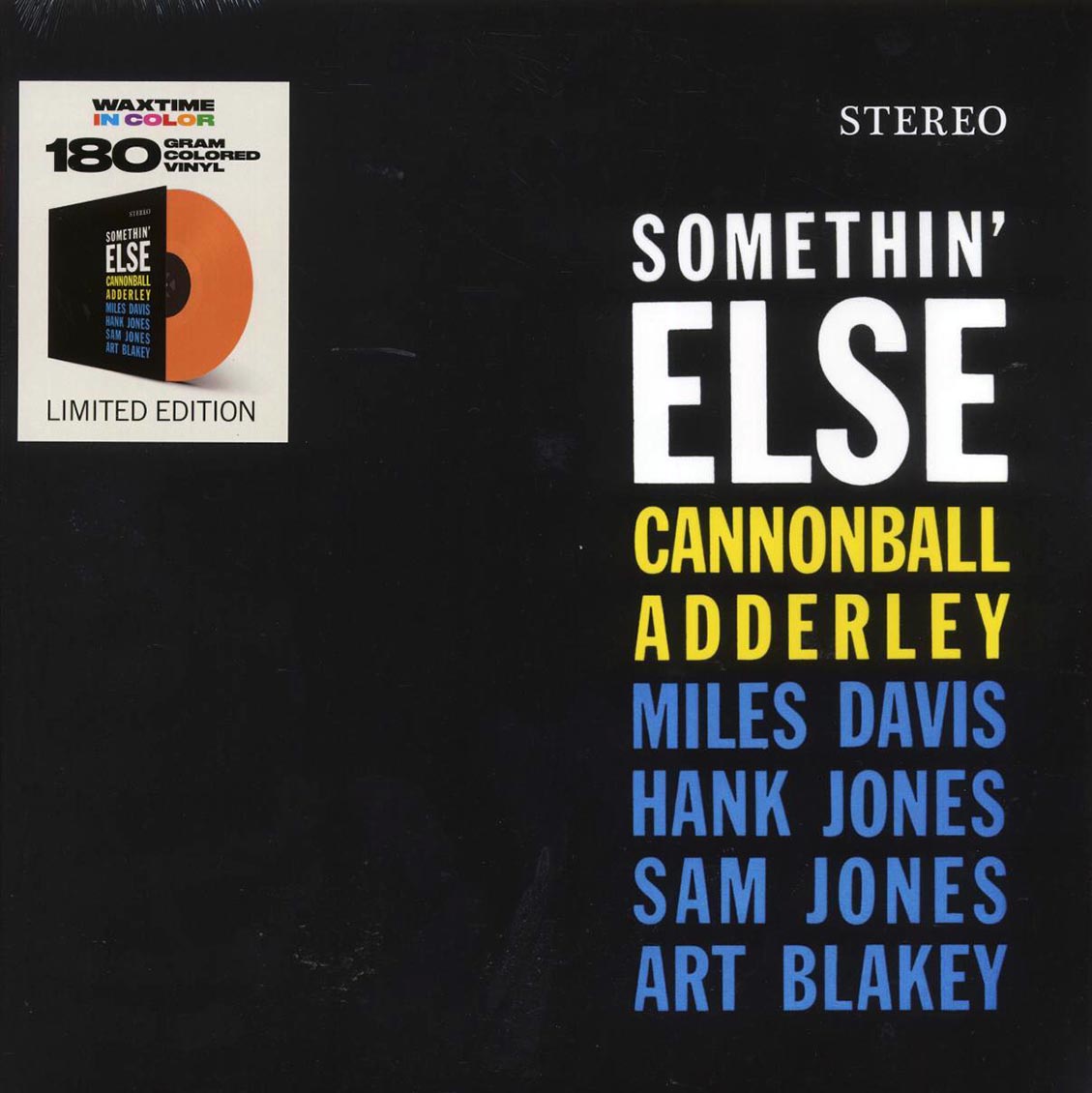 Cannonball Adderley, Miles Davis, Hank Jones, Sam Jones, Art Blakey - Somethin' Else (+bonus track) (ltd. ed.) (180g) (orange vinyl) vinyl LP front cover