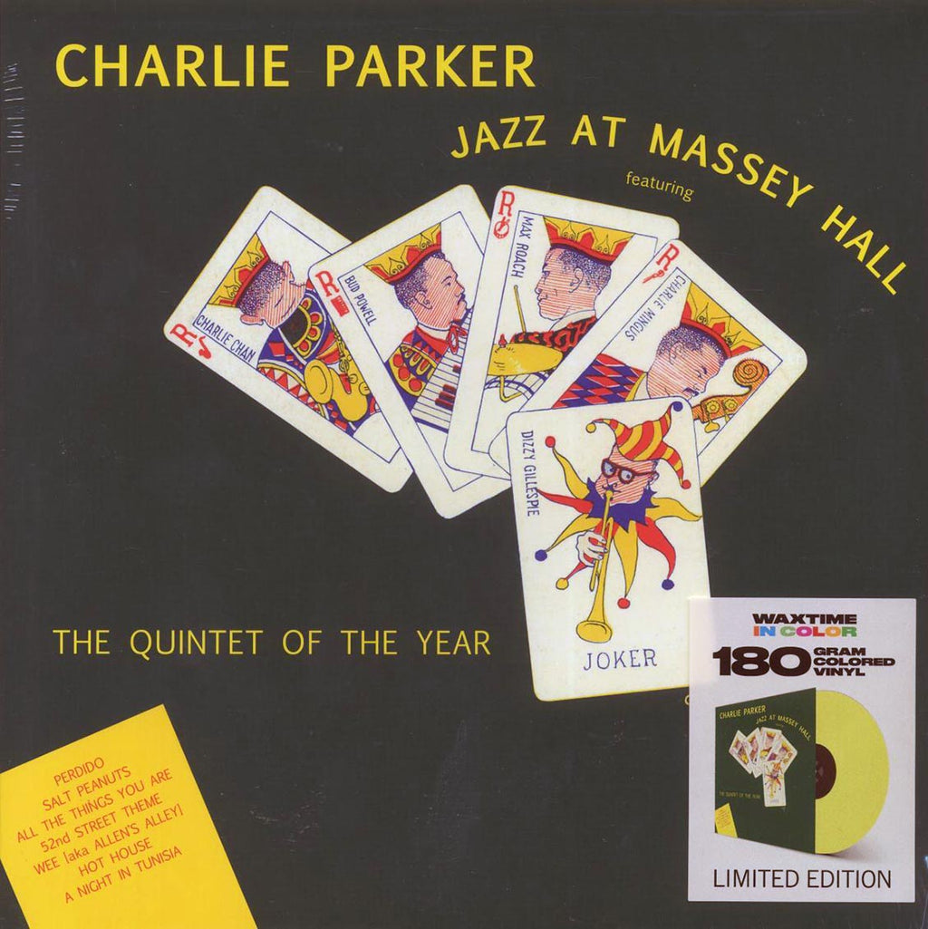 Charlie Parker, Dizzy Gillespie, Bud Powell, Charles Mingus, Max Roach - Jazz At Massey Hall (ltd. ed.) (180g) (yellow vinyl) vinyl LP front cover