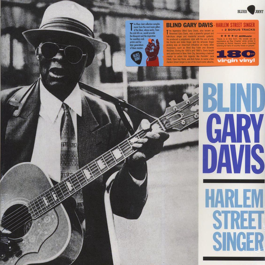 Blind Gary Davis - Harlem Street Singer (+2 bonus tracks) (ltd. ed.) (180g) vinyl LP front cover