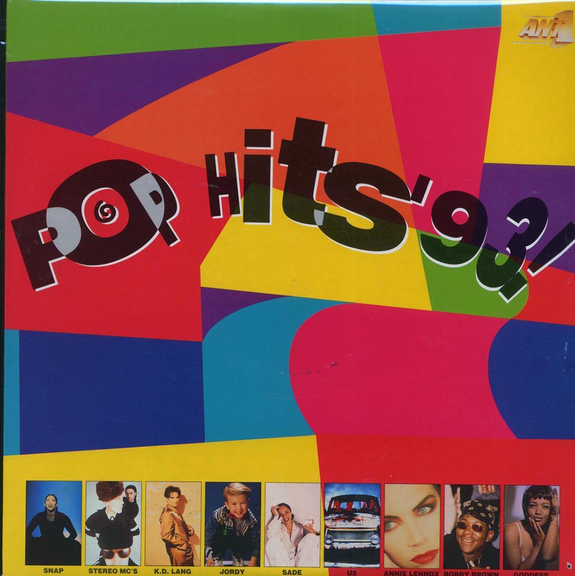 Sade, Stereo MC's, Mary J Blige, U2, KD Lang, Etc. - Pop Hits '93! (1993 ORIGINAL PRESS) (orig. press) (2xLP) vinyl LP front cover