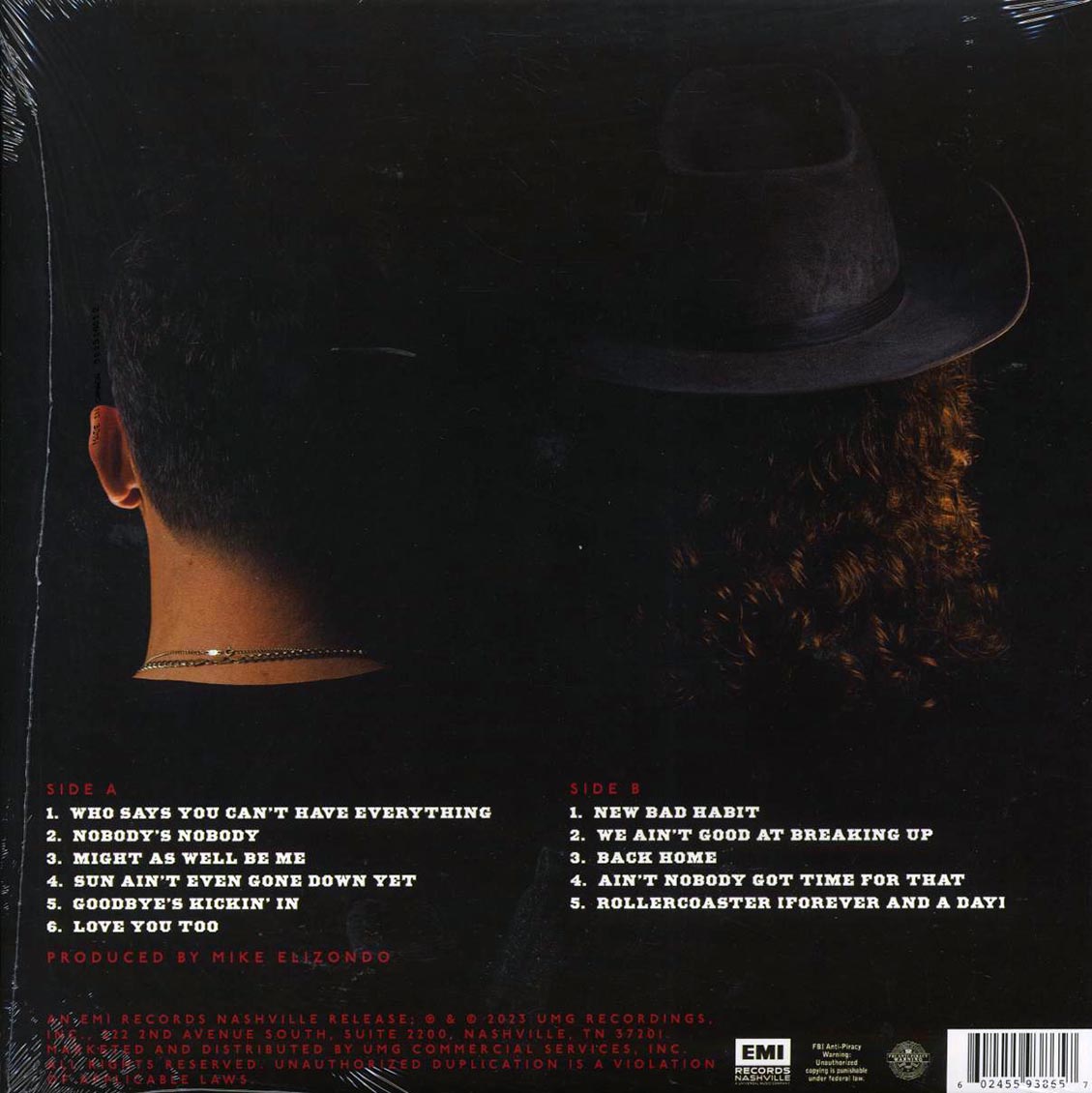 Brothers Osborne - Brothers Osborne (Fan Club Exclusive) (ltd. ed.) (white/red splatter vinyl) vinyl LP back cover