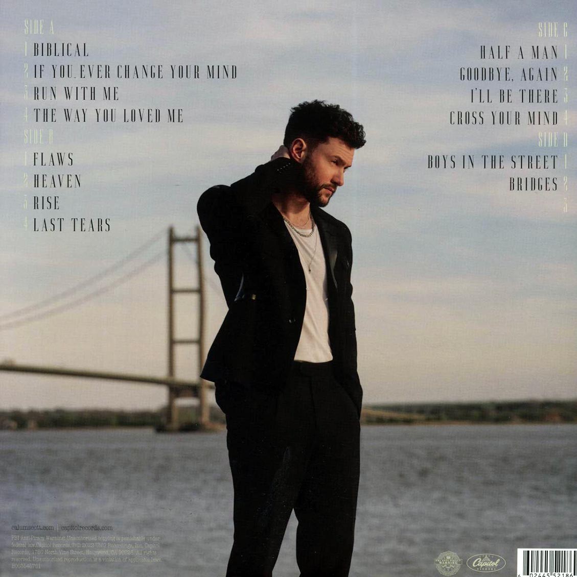 Calum Scott - Bridges (2xLP) vinyl LP back cover