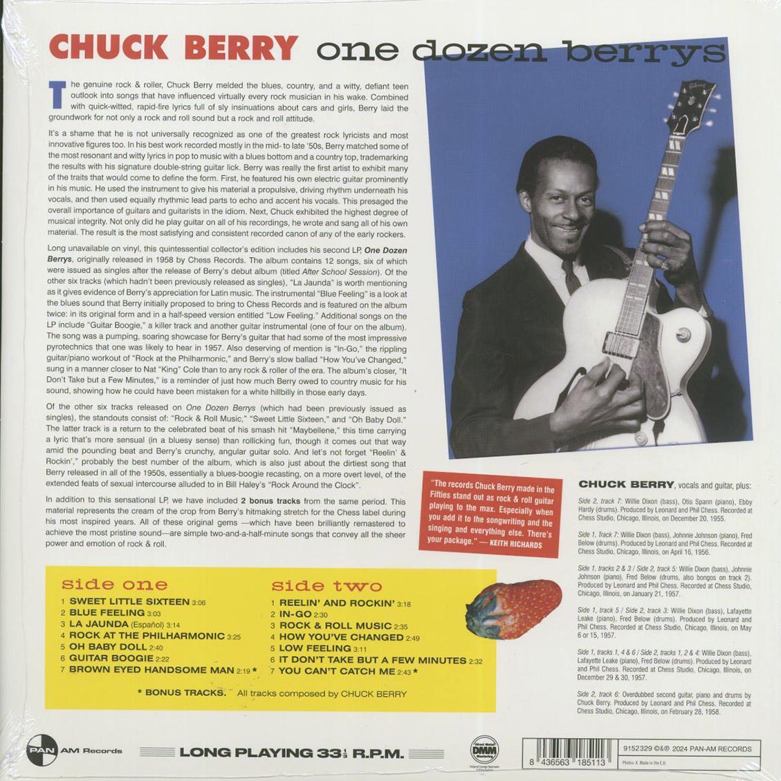 Chuck Berry - One Dozen Berrys (ltd. ed.) (180g) vinyl LP back cover