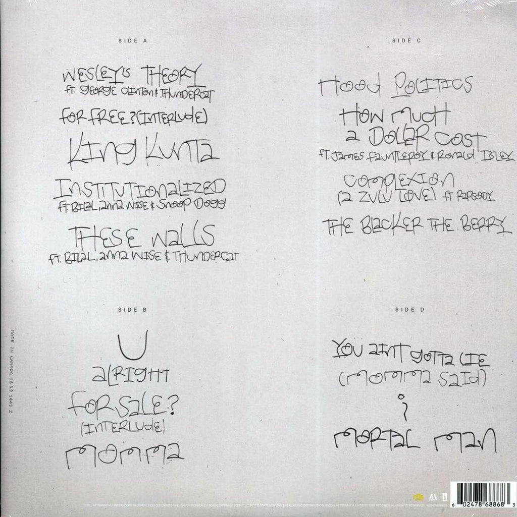 Kendrick Lamar - To Pimp A Butterfly (2xLP) (grey marble vinyl) vinyl LP back cover