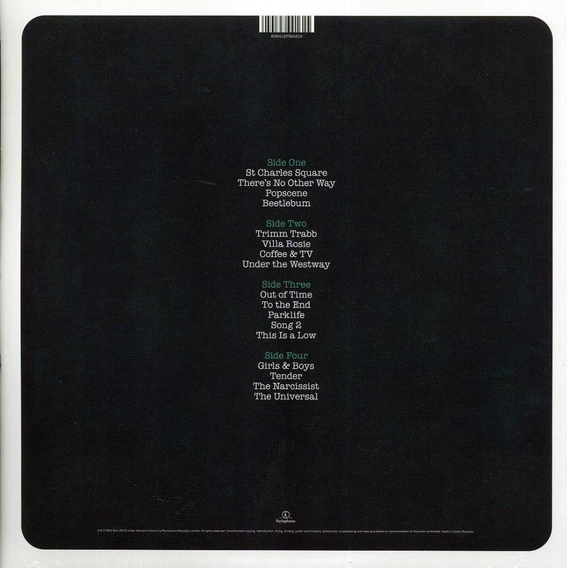 Blur - Live At Wembley Stadium (2xLP) vinyl LP back cover