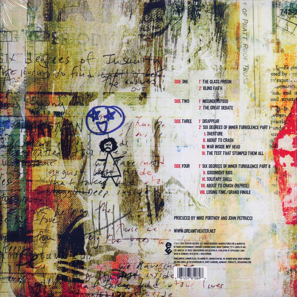 Dream Theater - Six Degrees Of Inner Turbulence (+bonus tracks) (ltd. ed.) (2xLP) (clear vinyl) vinyl LP back cover