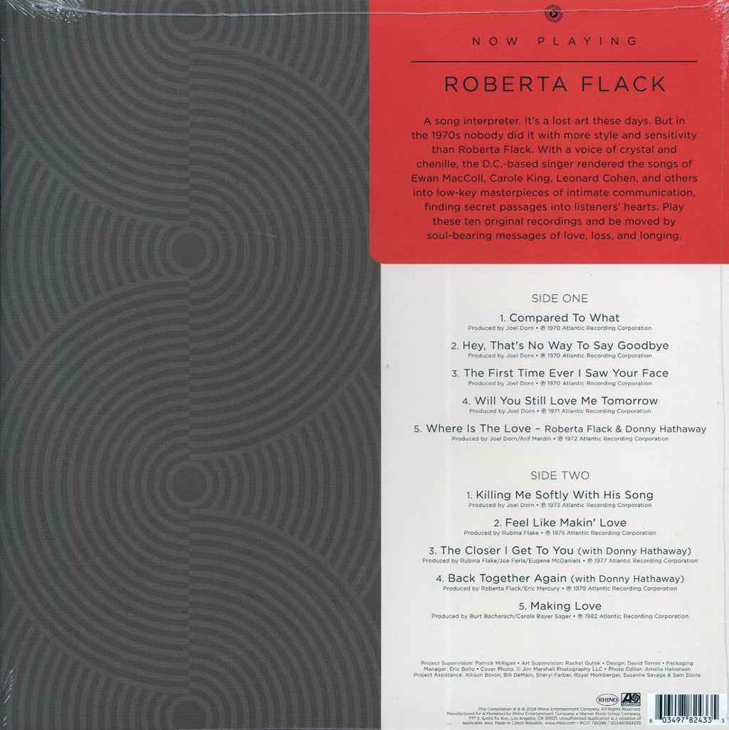 Roberta Flack - Now Playing (clear vinyl) vinyl LP back cover