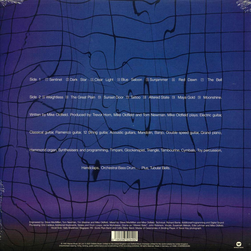 Mike Oldfield - Tubular Bells II (RSD 2022) (ltd. ed.) (blue marbled vinyl) vinyl LP back cover