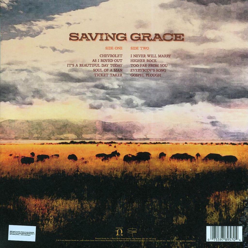 Robert Plant, Suzi Dian - Saving Grace vinyl LP back cover