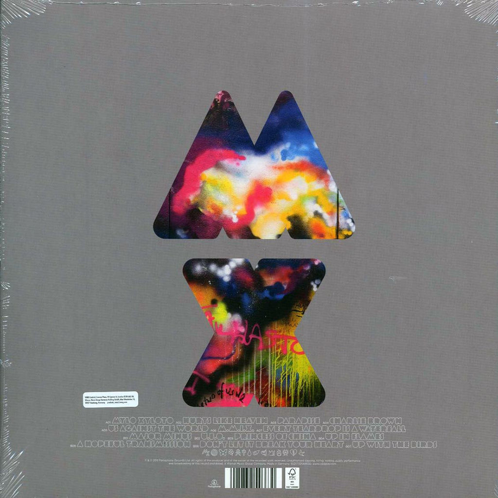Coldplay - Mylo Xyloto (mono) (clear vinyl) vinyl LP back cover
