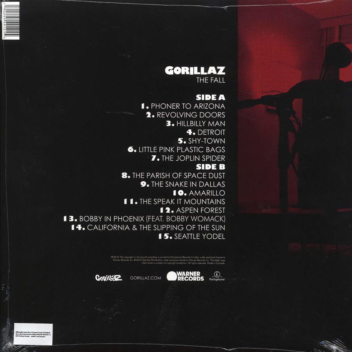 Gorillaz - The Fall vinyl LP back cover