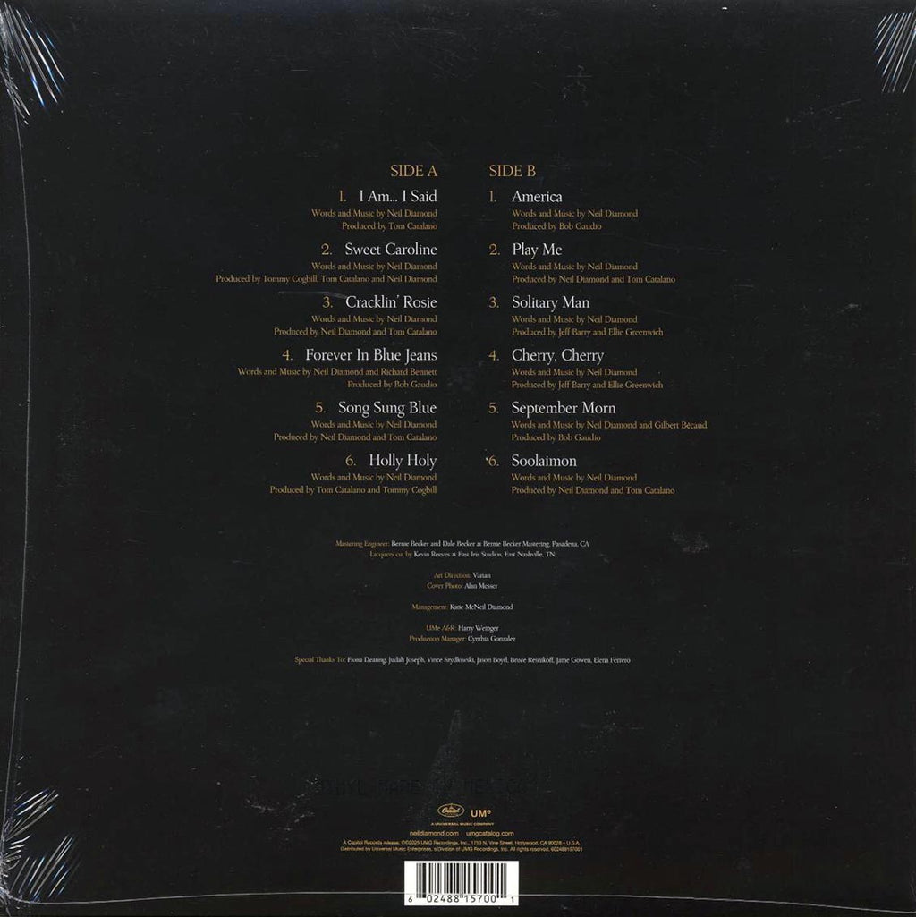 Neil Diamond - All-Time Greatest Hits vinyl LP back cover