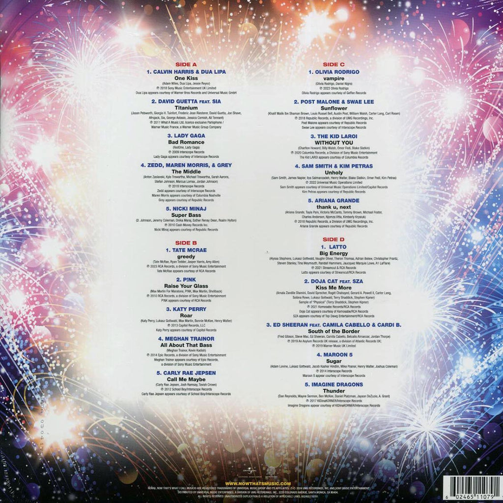 Dua Lupa, Nicki Minaj, Katy Perry, Olivia Rodrigo, Imagine Dragons, Etc. - Now That’s What I Call Music! 25th Anniversary Volume 2 (2xLP) (silver vinyl) vinyl LP back cover