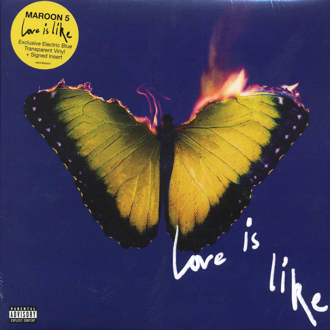 Maroon 5 - Love Is Like (ltd. ed.) (electric blue transparent vinyl) vinyl LP front cover