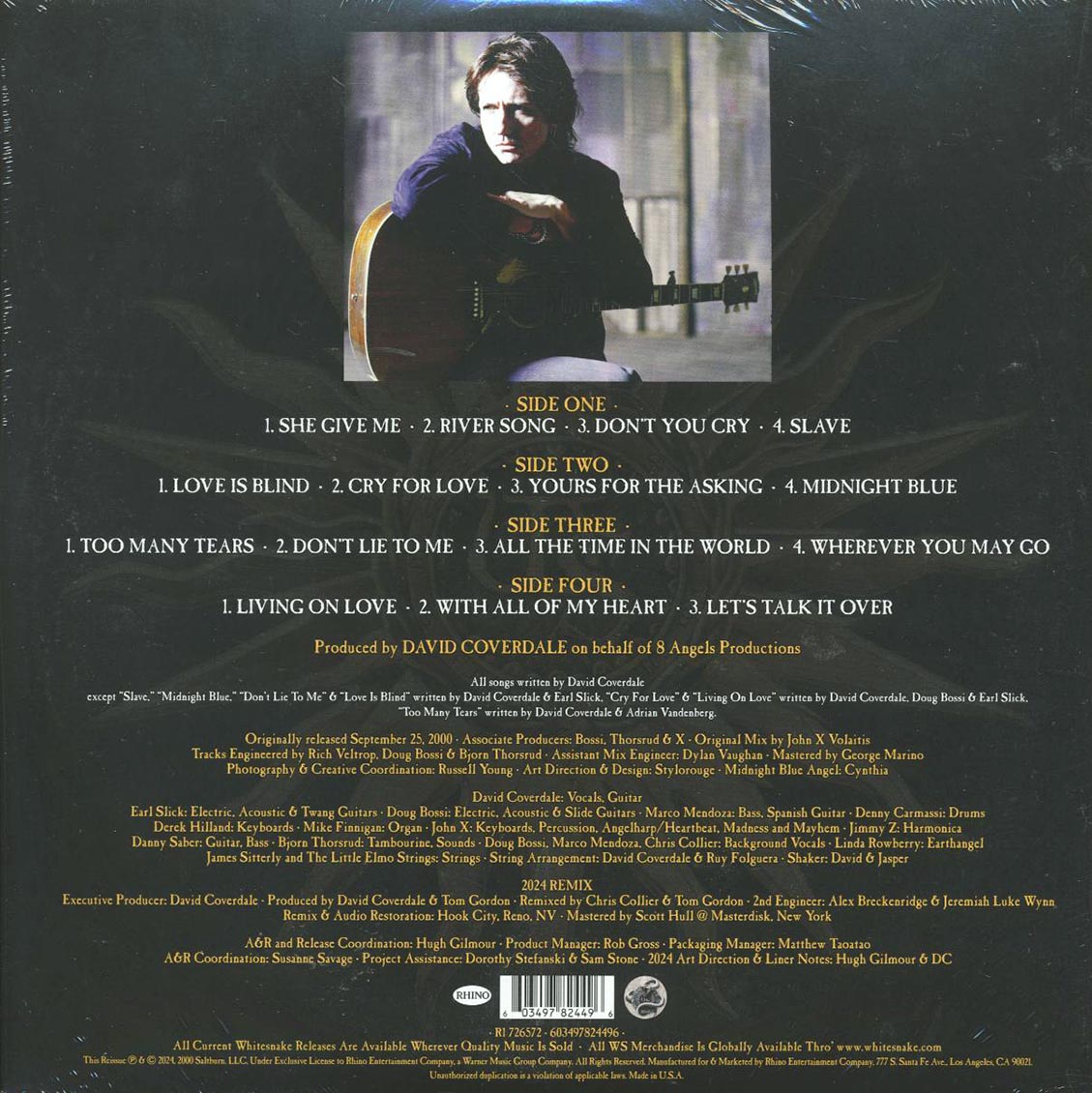 Whitesnake - Into The Light (2xLP) (remixed) (remastered) vinyl LP back cover