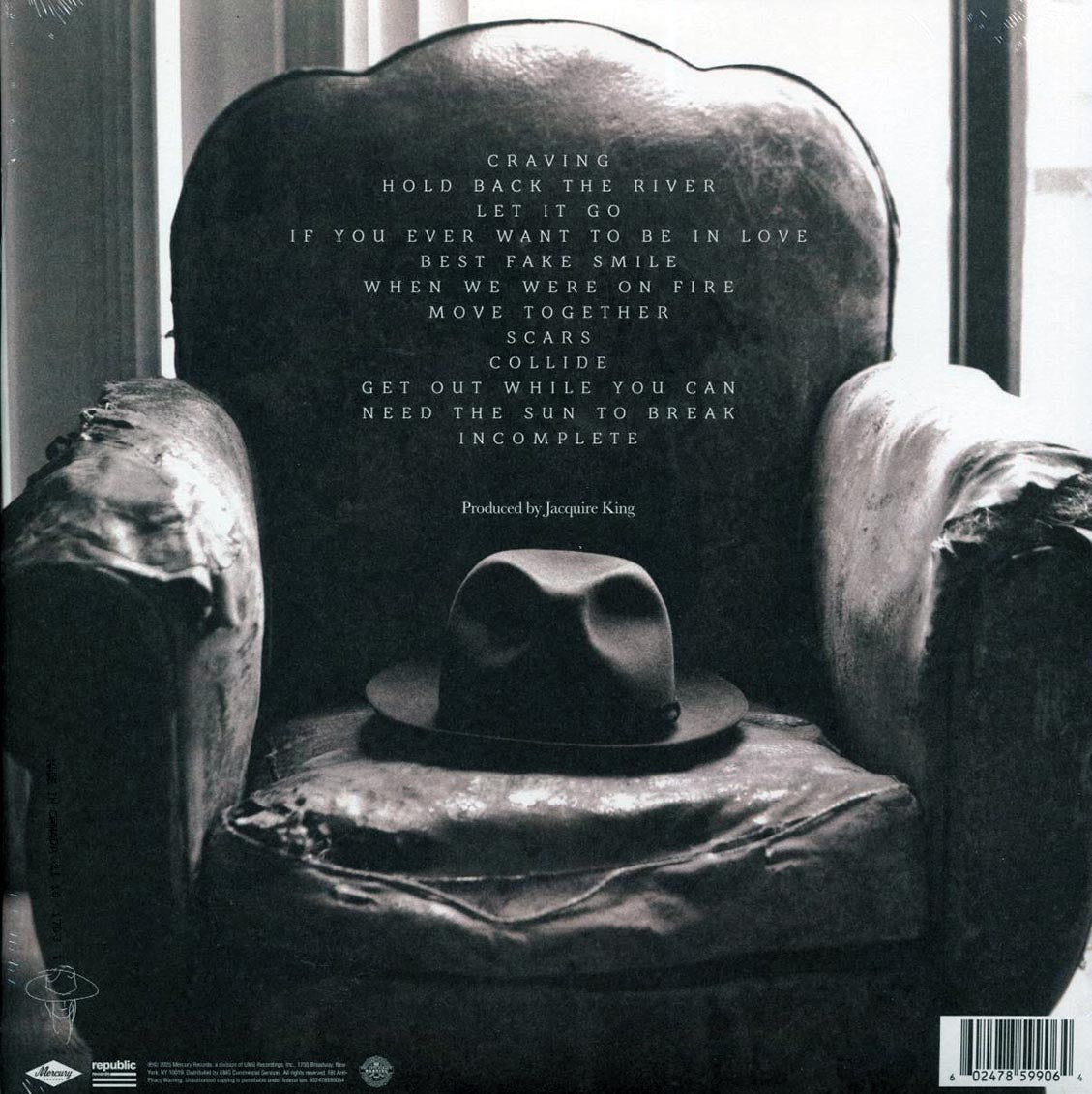 James Bay - Chaos And The Calm (RSD 2025) (ltd. ed.) (ruby/black marbled vinyl) vinyl LP back cover