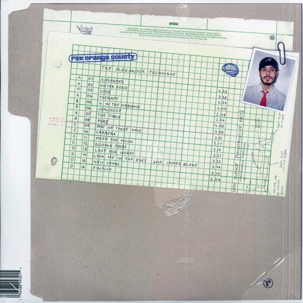Rex Orange County - The Alexander Technique vinyl LP back cover