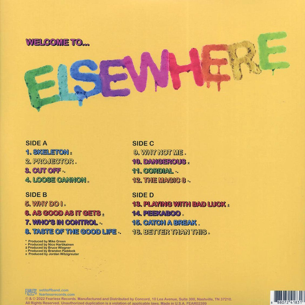 Set It Off - Elsewhere (ltd. ed.) (2xLP) (yellow vinyl) vinyl LP back cover
