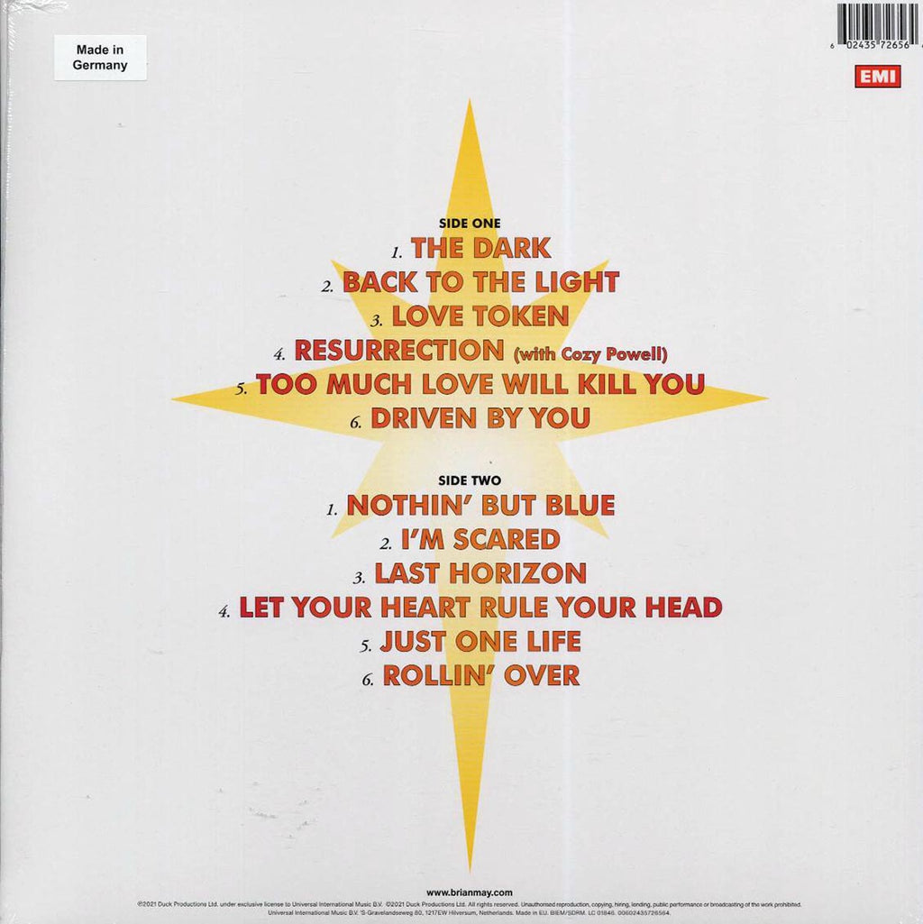 Brian May - Back To The Light (180g) (remastered) vinyl LP back cover