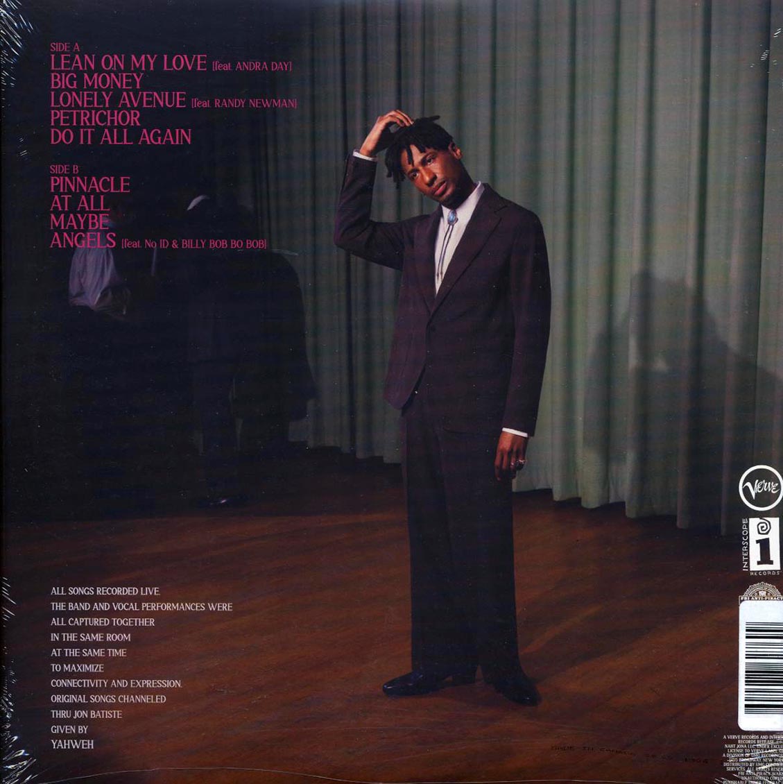 Jon Batiste - Big Money (light blue vinyl) vinyl LP back cover