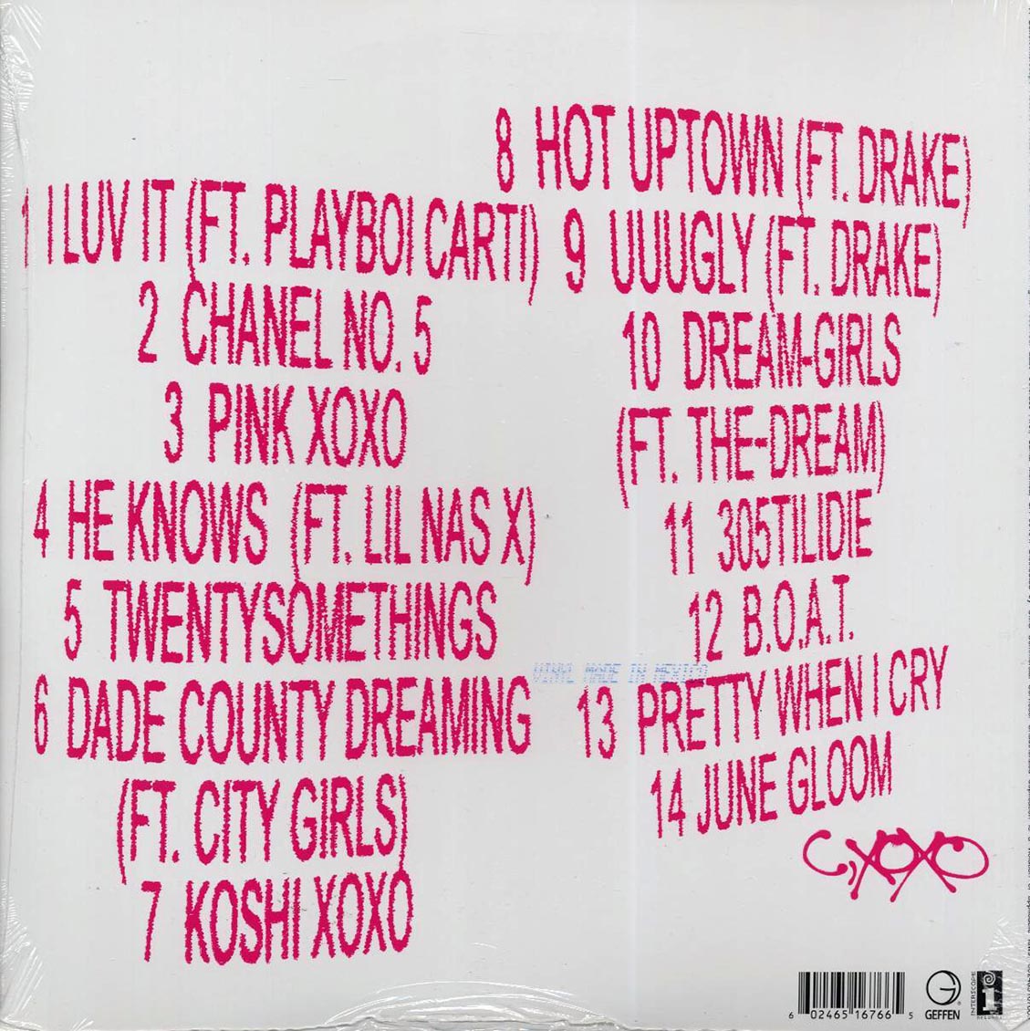 Camila Cabello - C,XOXO (sky blue) vinyl LP back cover