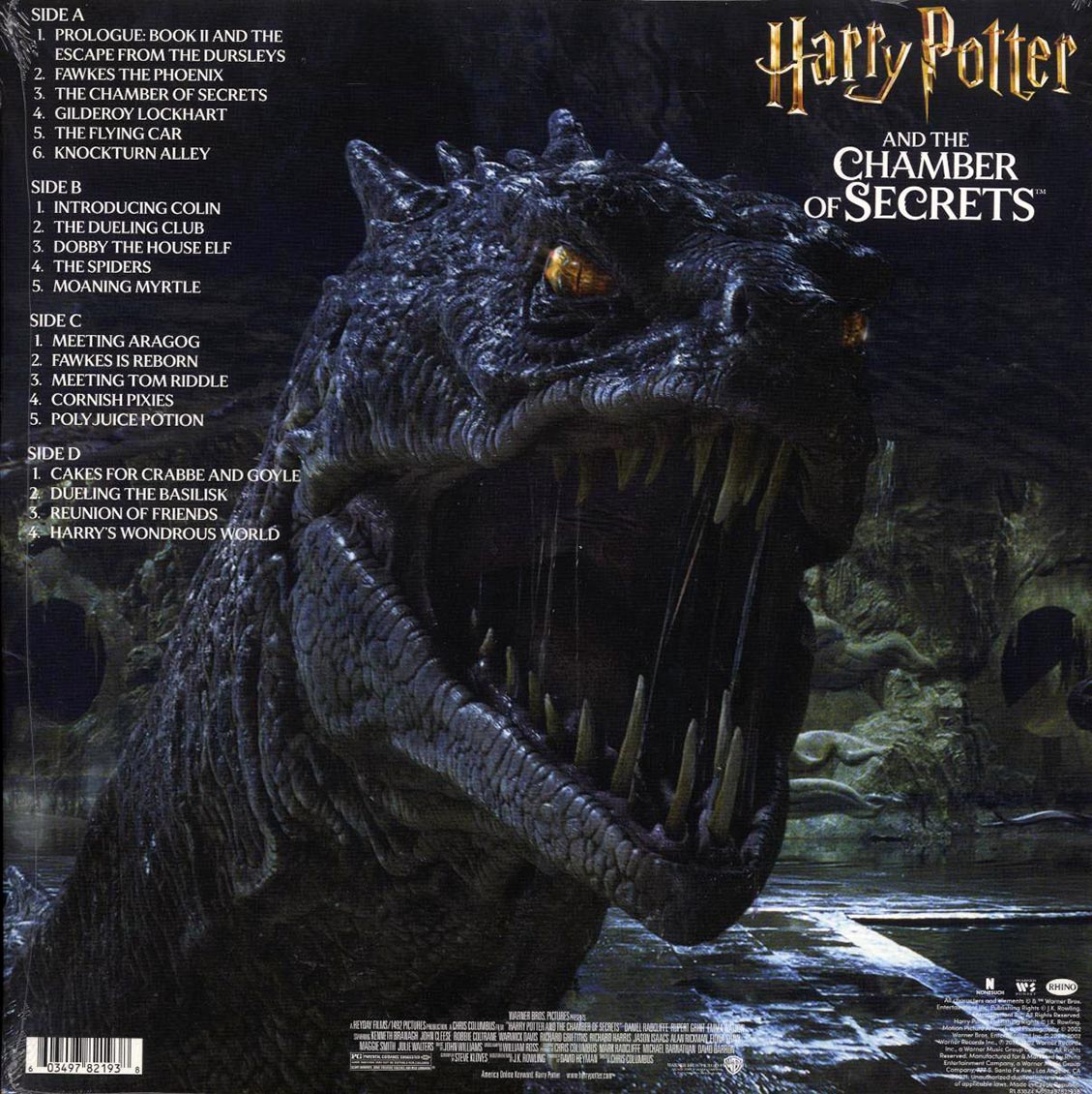 John Williams - Harry Potter And The Chamber Of Secrets: Original Motion Picture Soundtrack (2xLP) vinyl LP back cover